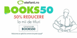 Promoție Elefant. Voucherul BOOKS50 activ! BOOKS50